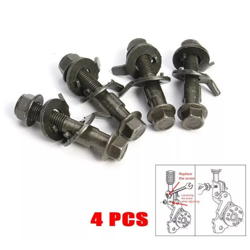 KIT DE 4 PERNOS DE LEVA AJUSTABLES ALINEACIÓN INCLINABLE DELANTERA IZQUIERDA Y DERECHA COCHE 17MM/0.67" Foto 4 de 4