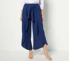 Truth Style Women's Plus Sz Pants 2X Regular Flounced Stretch Blue A491568