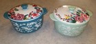 Pioneer Woman Painted Meadows Mini Casserole Dishes With Lids Set Of 2 Small New