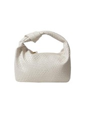 Women's Hobo Bags Zipper Handbags Knot Strap Leather Shoulder One Size Beige