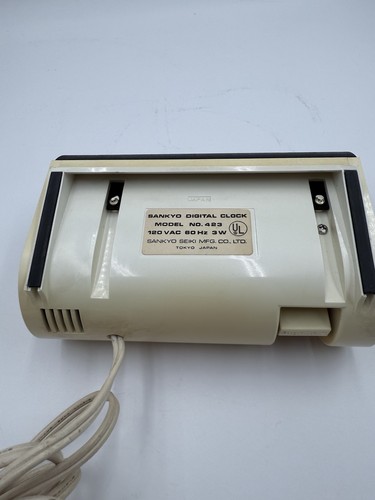 SANKYO Orologio digitale a ribalta DIGI-GLO #423 120V 60Hz retrò vintage per ricambi - Foto 6 di 8