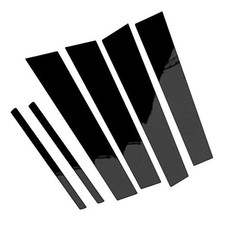 6pcs Black Exterior Door Window Pillar Posts Molding Cover Panel Trim Stickers