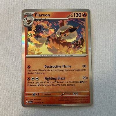 pokemon trading card game flareon 026/185 | Rare Reverse Holo This Pokemon does not receive damage from attacks when on the bench Flareon ex270 HP Pokemon Trading Card Game SV
