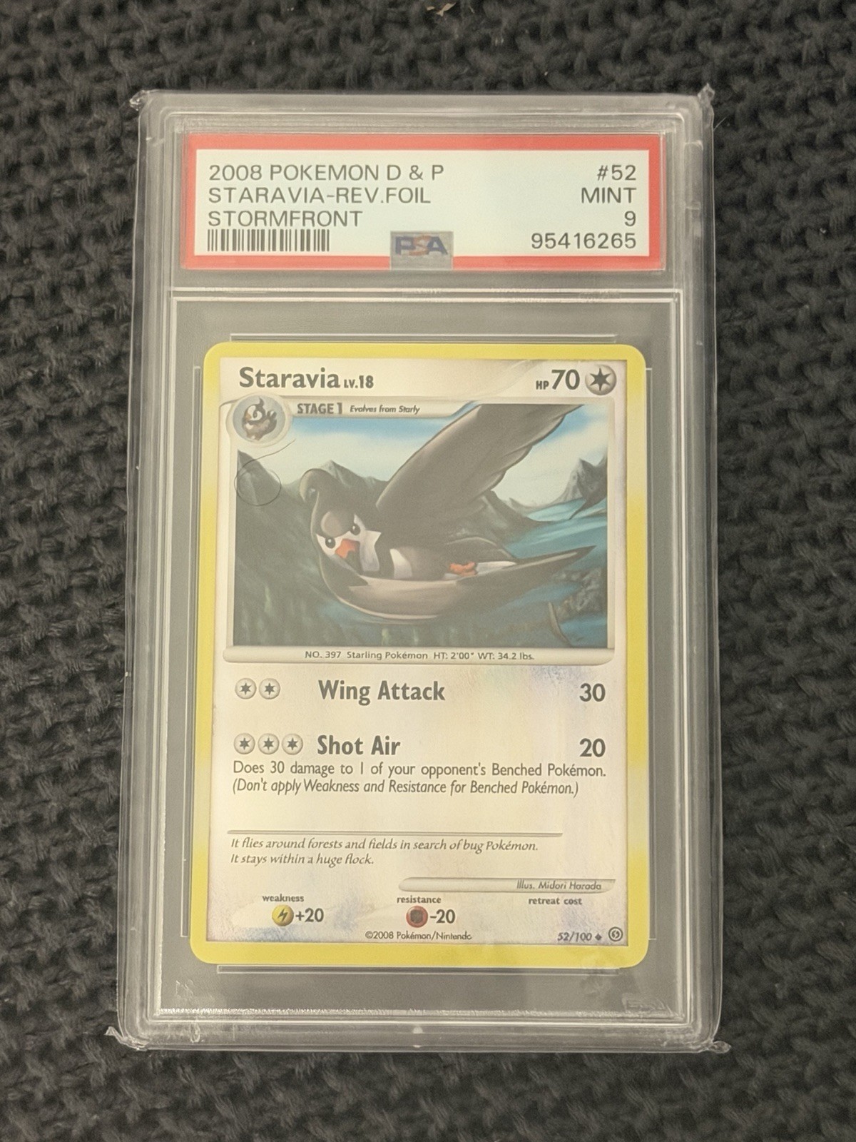 PSA 9 Stormfront staravia Reverse holo Pop (Population) 3