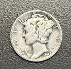 1942 - 10C Mercury Dime / 90% Silver Coin.