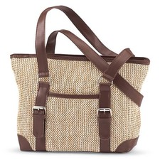 Woven Straw Handbag for Women, Purse for Summer and Beach, Shoulder Bag with