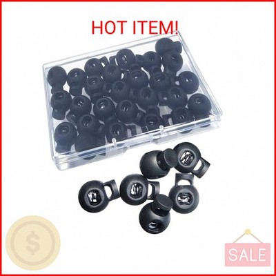 TTSAM 25 PCS Adjustable Ball Cord Lock Round Toggle Stopper Cord Stop Toggle Rop