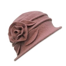 Women Wool Beret Hat Vintage Cloche Fascinator Classic Winter Cap 1920s A-Dar...