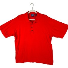 St Johns Bay Sport Mens Large Red Cotton Short Sleeve Polo Shirt Made in USA