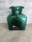 Blenko Glass Double Spout Water Bottle — Signed 2003- Emerald Green- Orig Box