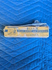 Bean-X Bean Slicer & Stringer w/Box Vintage 1940's Kitchen USA Metal