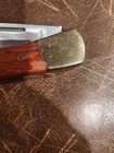 Vintage 3.5" blade Wood and Brass Folding Pocket Knife Medium Brown Wood Handle — photo 6