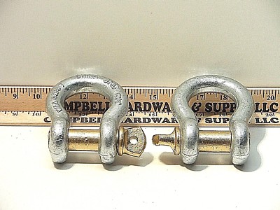 Campbell 3/4'' Screw Pin Anchor Shackle Clevis Bow Lifting Pulling Rigging 2 PK