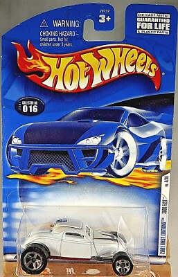 2001 Hot Wheels #16 First Editions 4/36 SOOO FAST White w/Chrome 5 Spoke Wheels