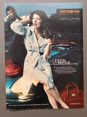 Samsonite Koffer Life´s a journey Elegante Frau 2008 Vintage Ad Werbung Reklame