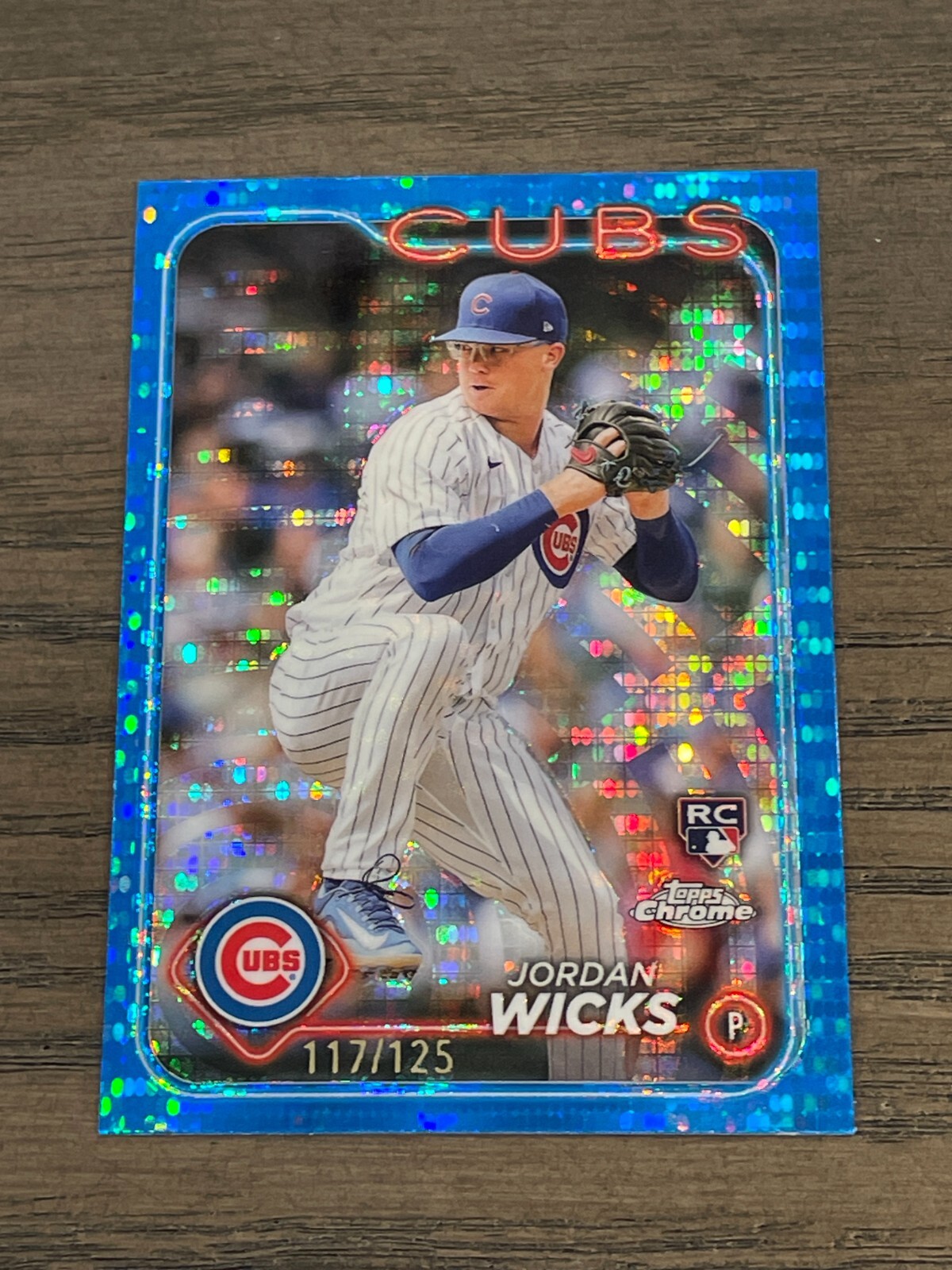 2024 Topps Chrome Sonar Blue Refractor Jordan Wicks RC #67 Chicago Cubs /125