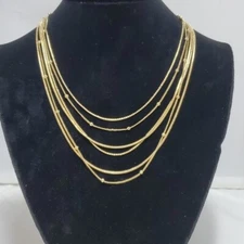 KOHL'S Gold Multi Strand Necklace NWT