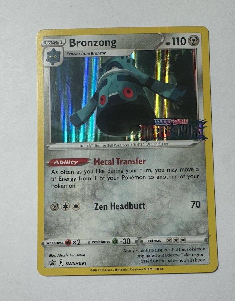 Bronzong - SWSH091 Battle Styles Prerelease Promo Pokemon Card TCG