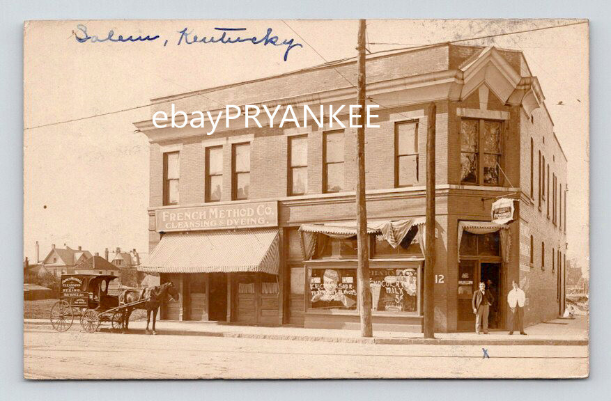 Antique SALEM KENTUCKY Real Photo RPPC Postcard PARACAMPH DRUGSTORE