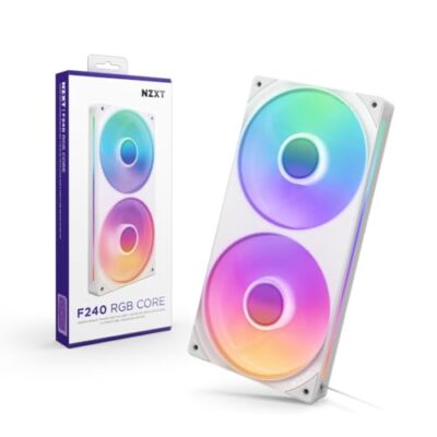 NZXT F240 RGB Core 240mm Fan Unit 2x 120mm White RGB Fans with
