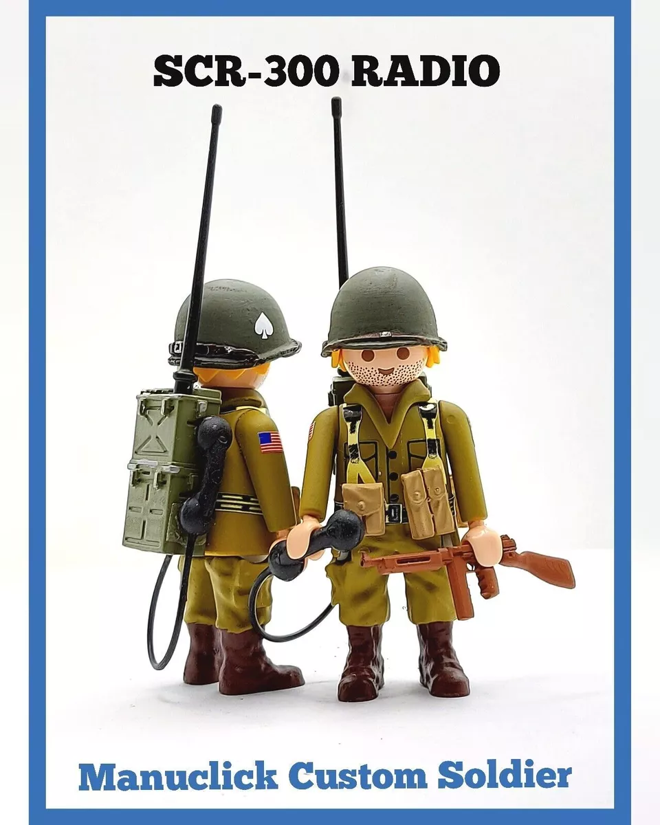 PLAYMOBIL Custom WW2 SOLDIER ARMY USA PARATROOPERS RADIO WORLD WAR