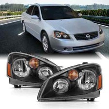 For 2005-2006 Altima Black Factory Halogen Headlights Headlamps 05-06 Lhrh