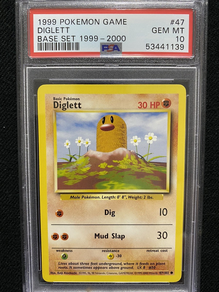 1999-2000 Pokemon Base Set 4th Print Diglett 47/102 PSA 10
