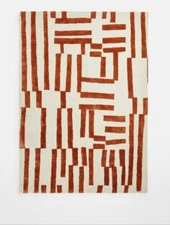 Hand Tufted Rust & White Aesthetic Rug PB Rugs ideal For Every Room Carpets