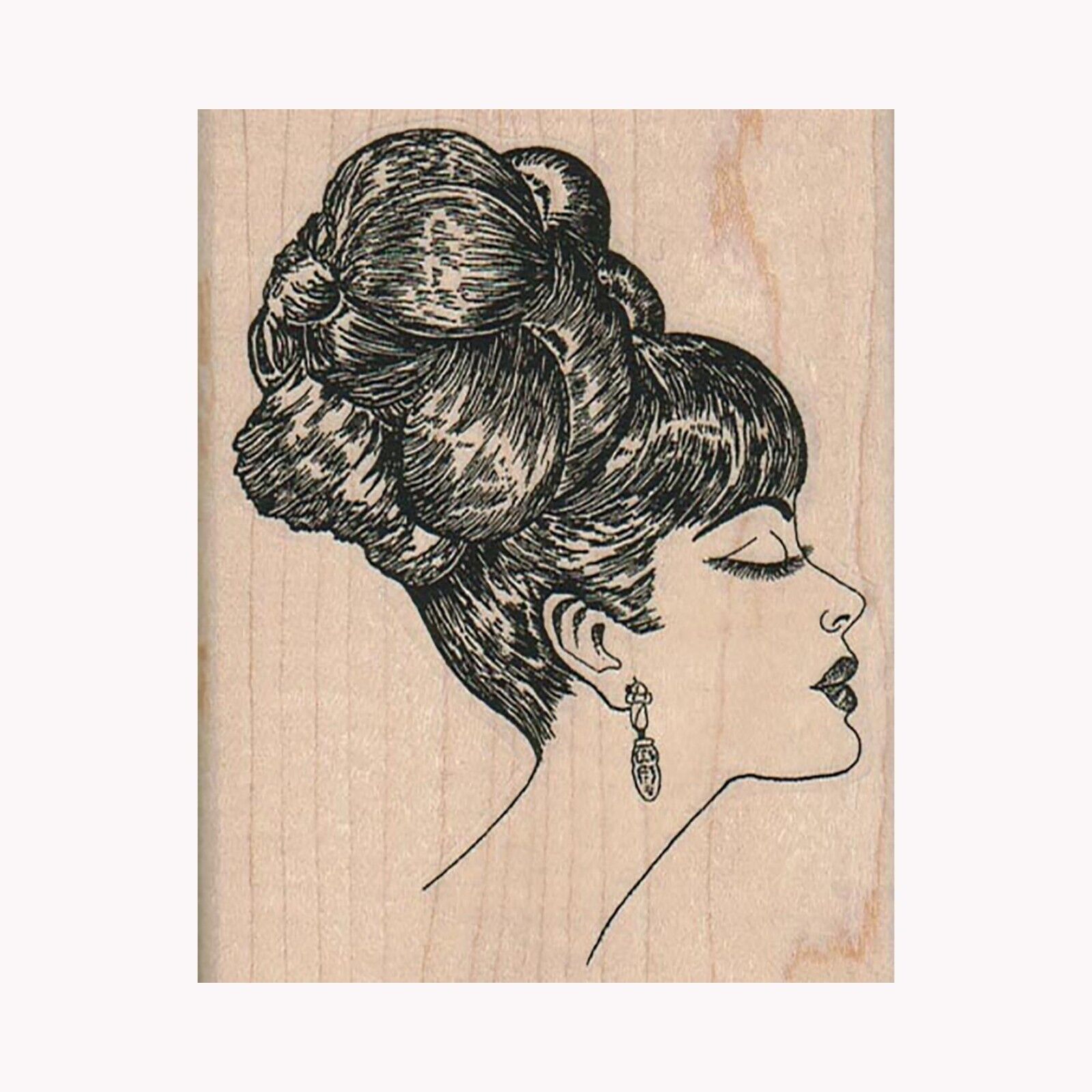 Mounted Rubber Stamp, High Hair Lady, Beautician, Updo, Hair Styling, Woman  | eBay