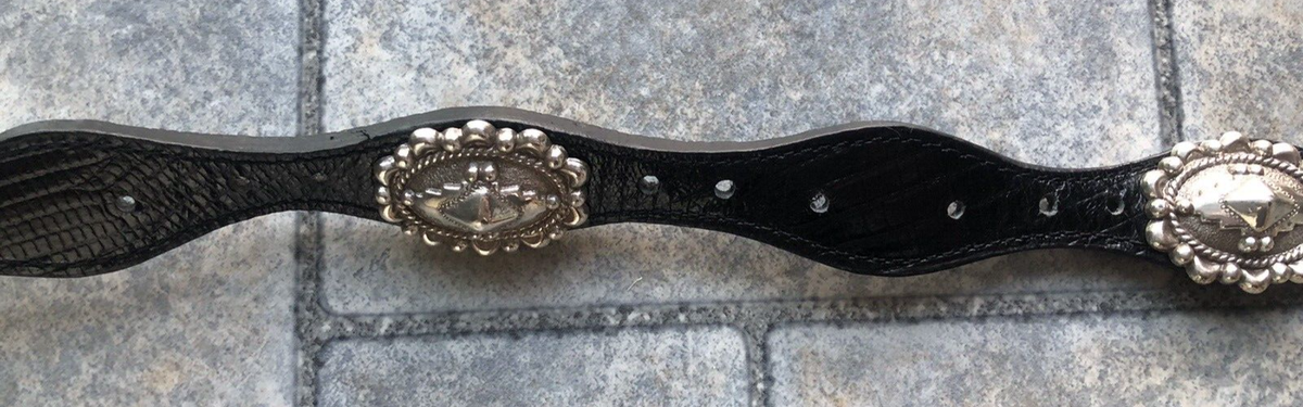 Crumrine 2000 Chelsea Collection Western Leather Belt Ornate Concho Sz S Concho Belt- #N02 Concho with Acrylic Stone -2 – WestStarTexas main image 2