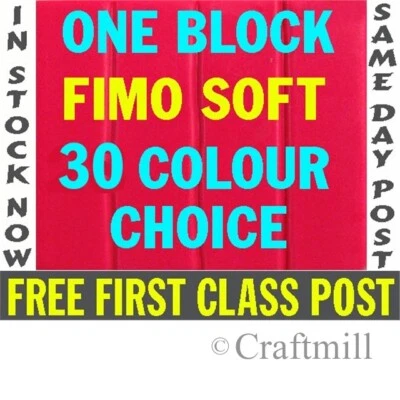 SCULPEY & FIMO ONE Block FIMO SOFT Polymer Clay - Pick from 31 colours