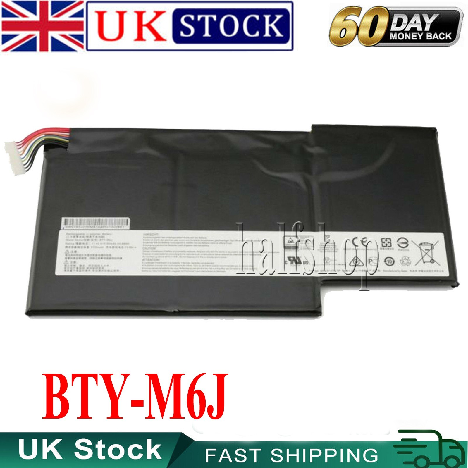 New BTY-M6J Battery Compatible for MSI GS63VR 6RF-016CN 6RF-095CN GS73VR