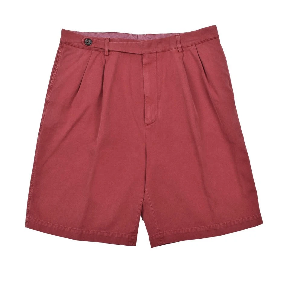 Brunello Cucinelli Men's Shorts Size 34 / 50 Red 100% Cotton Pleated - $650
Opens in a new window or