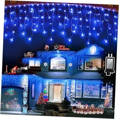 648 LED Outdoor Christmas Lights with 144 Drops, 66ft 66 FT with 144 Drops Blue