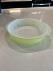 Pyrex 8" Lime Green Cake Pie Casserole Serve Milk Glass Baking Dish #221 VINTAGE