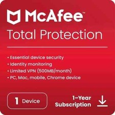 1 year McAfee Total Protection for 1 device 2025