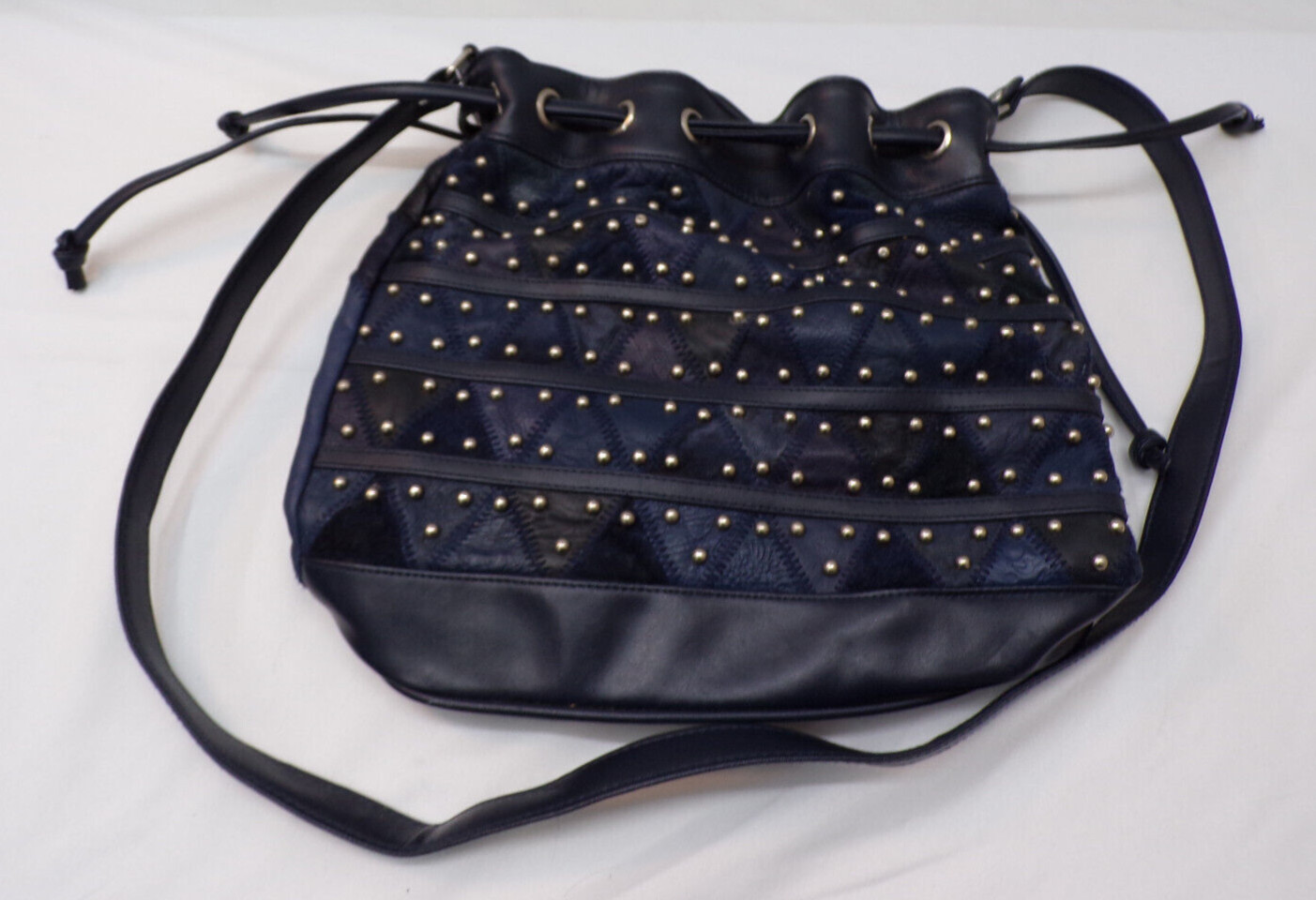 La Covina Beaded Patchwork Leather Handbag Purse … - image 1