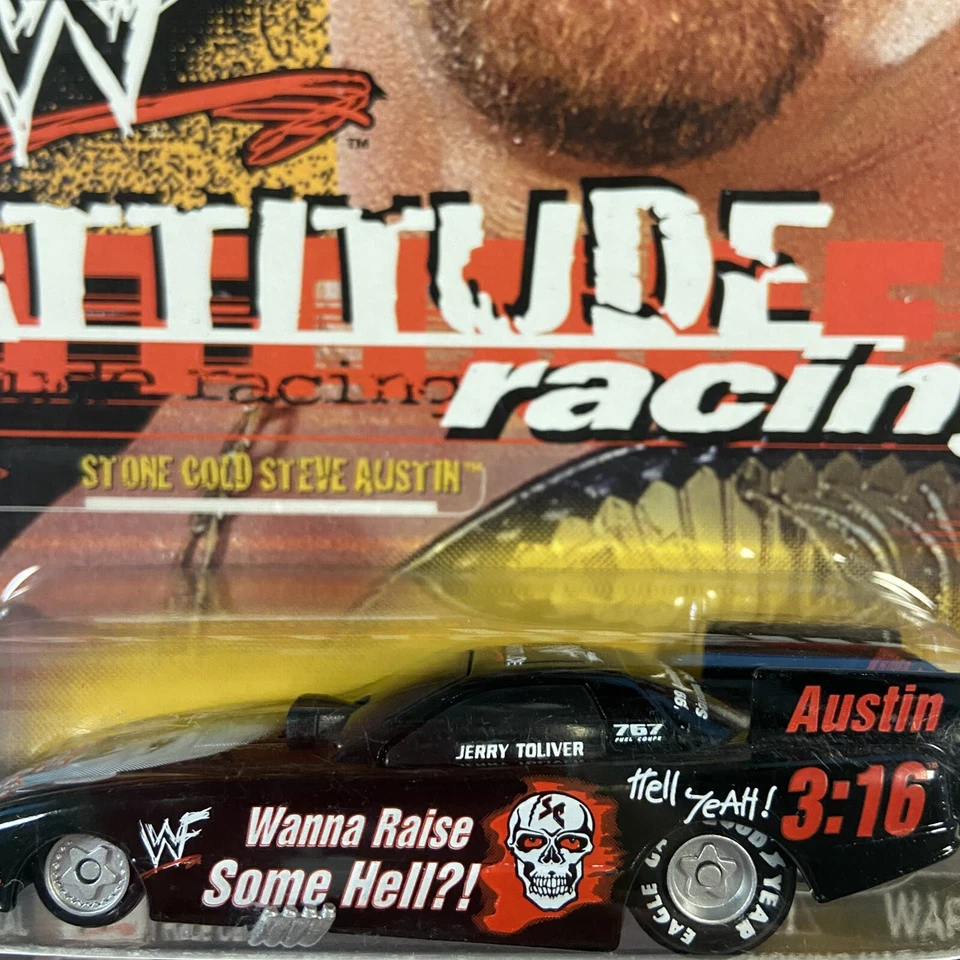 Steve Austin Silver Wheels WWF Attitude Racing 1999 Road Champs 1:64 Diecast Car - Image 1 of 4