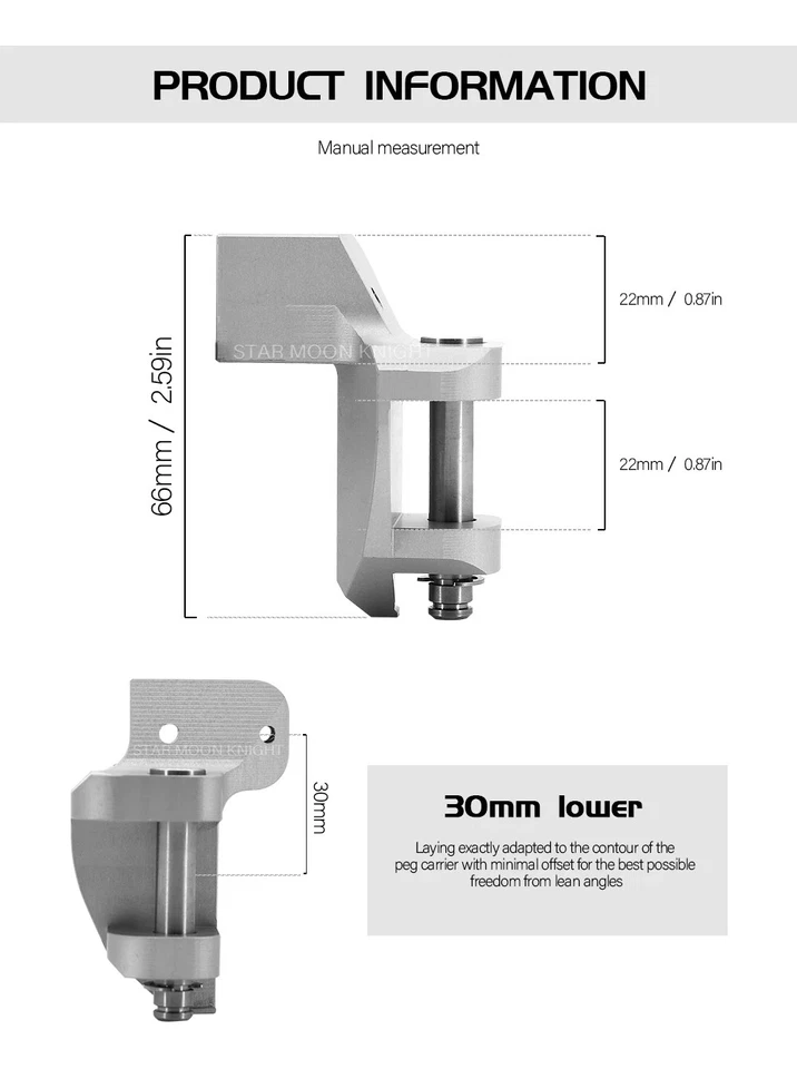 For BMW R1200RT Motorcycle Driver Footrest Rider Foot Pegs Footpeg Lowering Kit - Изображение 3 из 4