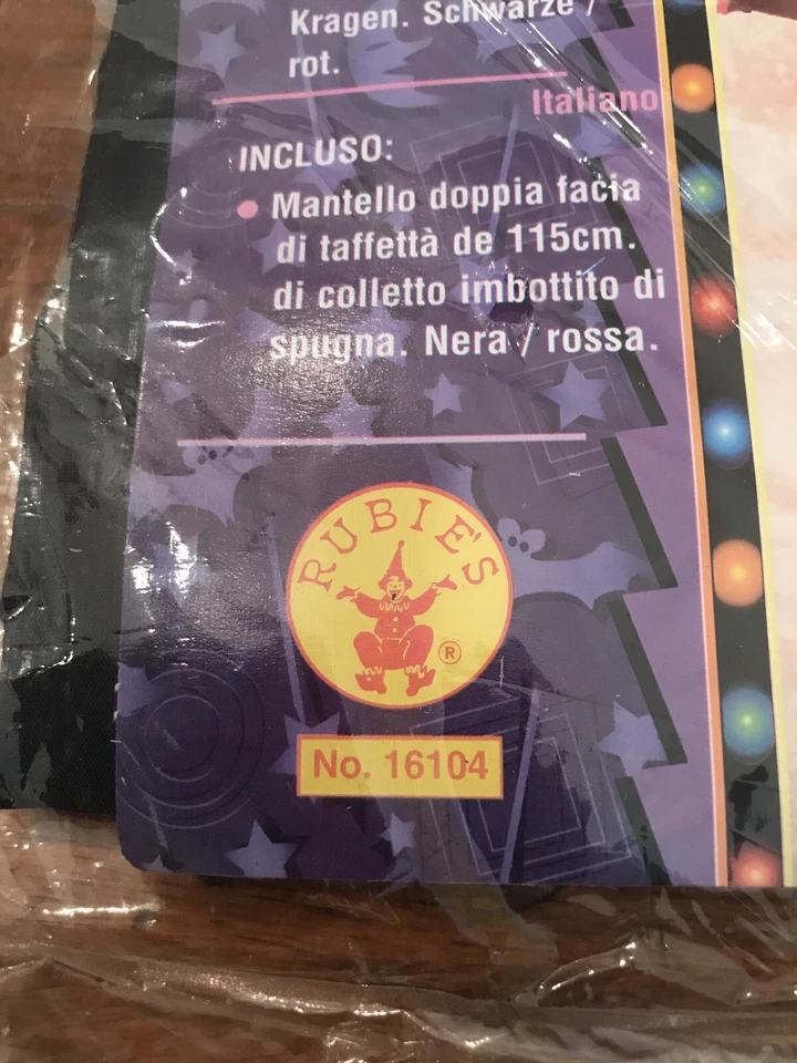 Capa de tafetán reversible 45" Rubies Masquerade negra/roja NUEVA Foto 2 de 4