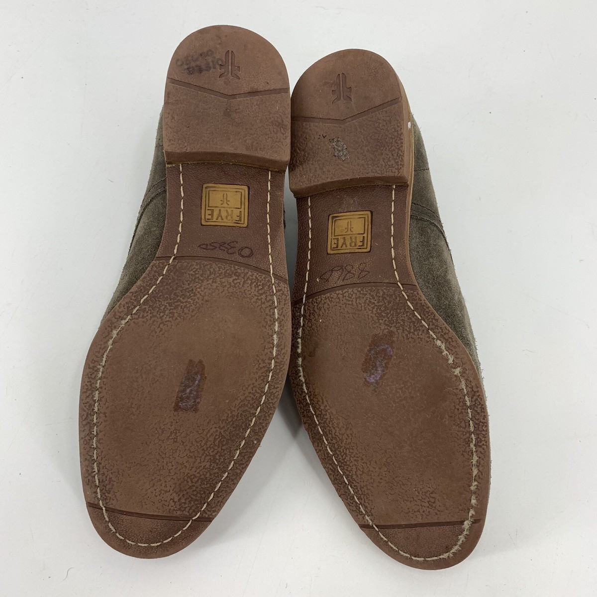Frye Lace Up Oxford Shoes Gray Brown Suede 5 Eye Mens 7 | eBay display picture 1