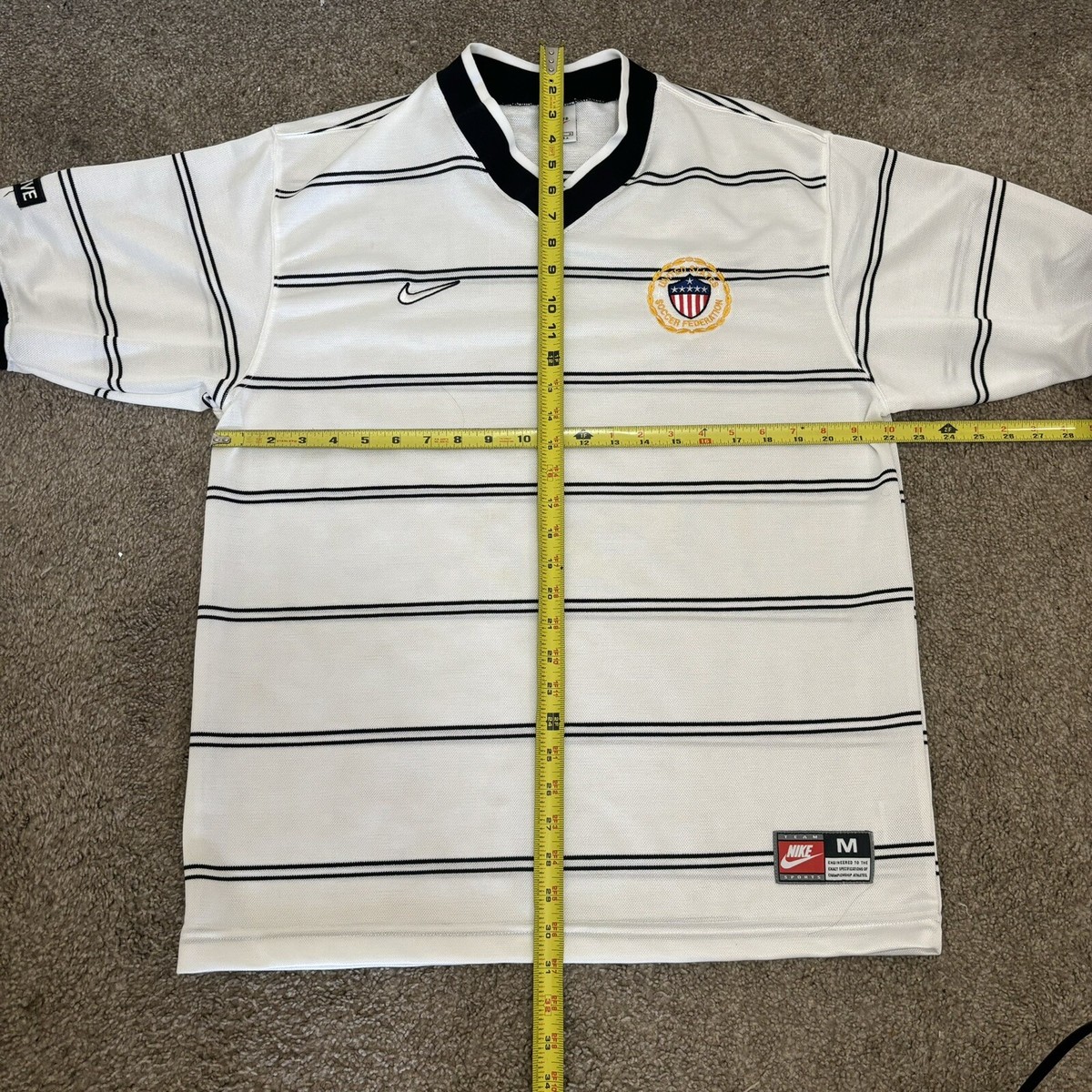 Vintage 90s Nike USA Soccer Jersey Black White Sz M Kit Law Five