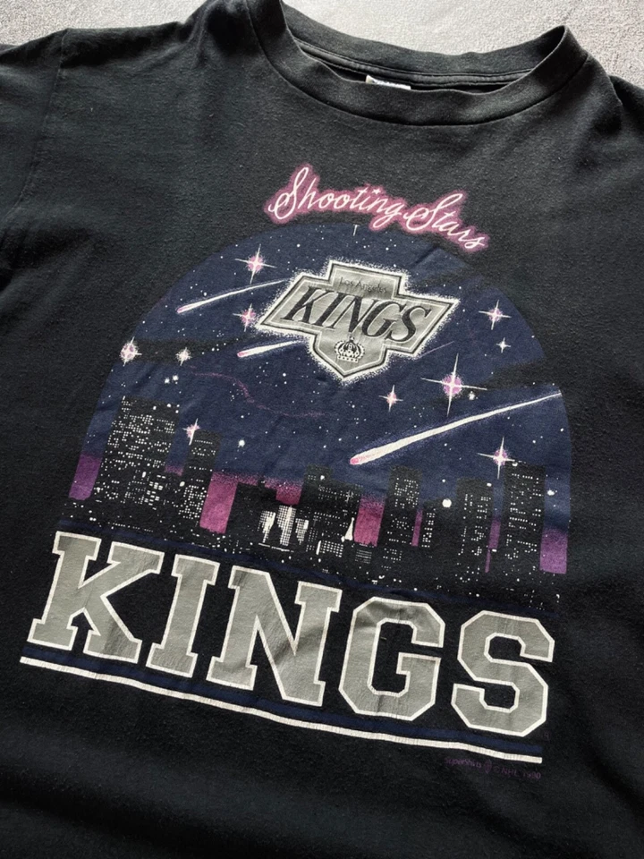 Camisa De Colección Años 90 Los Angeles Kings Shooting Stars Hockey NHL 1990 Talla L Foto 3 de 4