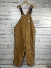 Carhartt Overalls 50x30 Brown USA Vtg R02BRN Union Heavyweight Double Knee Lined