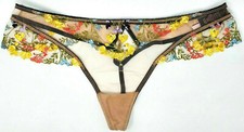 NEW Victoria's Secret DREAM ANGELS Multi Floral Embroidered Thong Panty M N6974