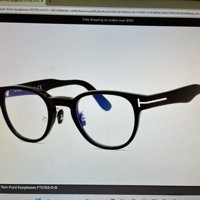 Tom Ford FT5783-B 005   Black w/ Blue Block  47mm Eyeglasses