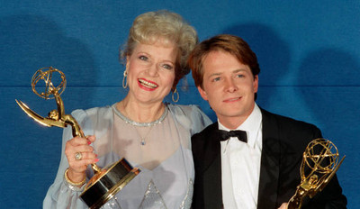 Emmy Winners Betty White Michael J Fox backstage at the Emmy Award- Old Photo 6