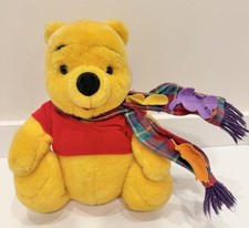 VTG 1998 Blustery Winnie The Pooh Blowing Scarf 12" Plush Stuffed Animal