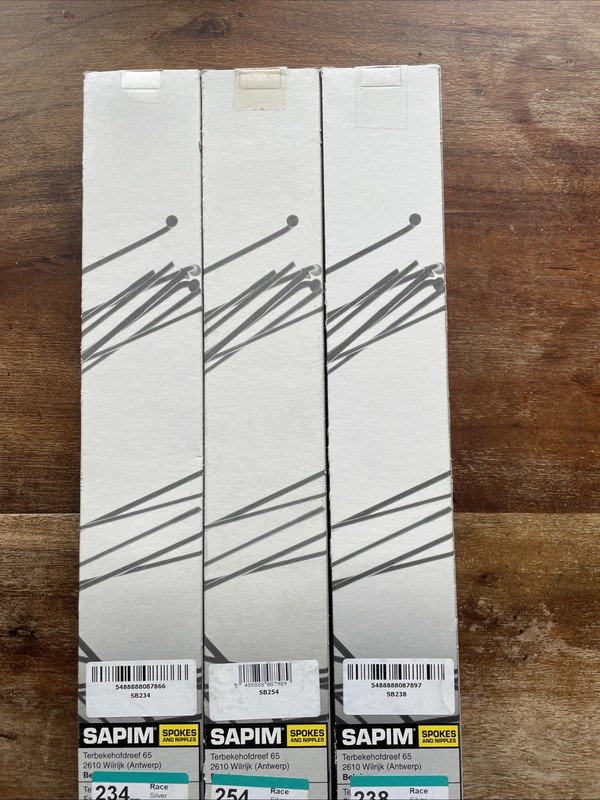 Sapim Race Double Butted Silver Spokes - 32 spokes and nipples
