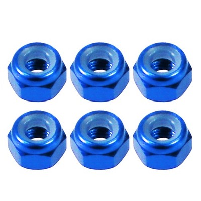 EAGLE RACING 3 mm Aluminium Nylon Sicherungsmuttern 6 Stück 2301U2 hellblau R...